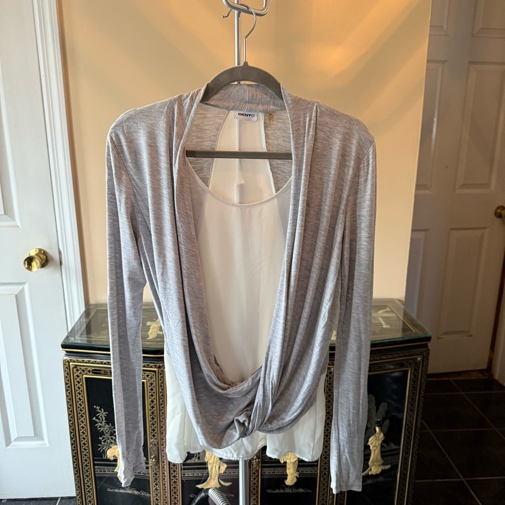 Gray Draped Top by DKNYC